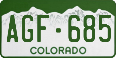 CO license plate AGF685