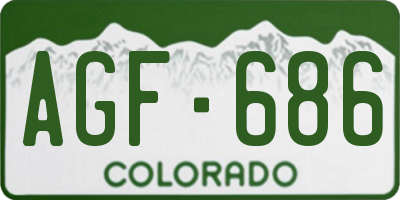 CO license plate AGF686