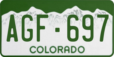 CO license plate AGF697
