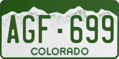 CO license plate AGF699