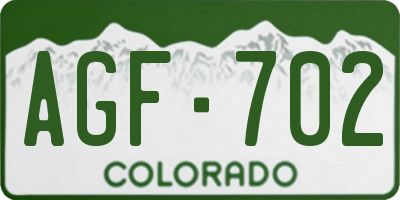 CO license plate AGF702