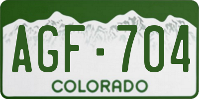 CO license plate AGF704
