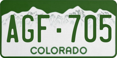 CO license plate AGF705