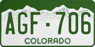 CO license plate AGF706