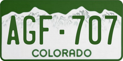 CO license plate AGF707