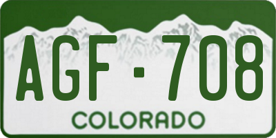 CO license plate AGF708