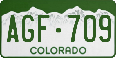 CO license plate AGF709