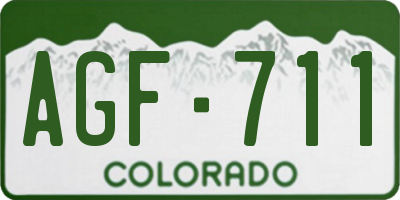 CO license plate AGF711