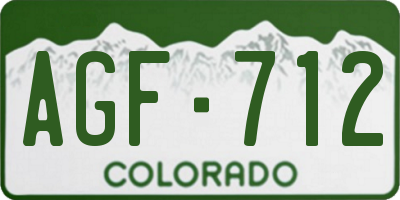CO license plate AGF712