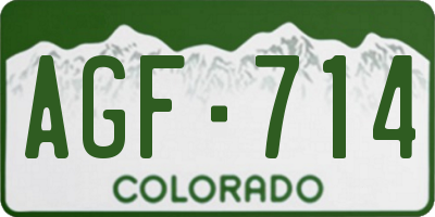 CO license plate AGF714