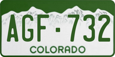 CO license plate AGF732