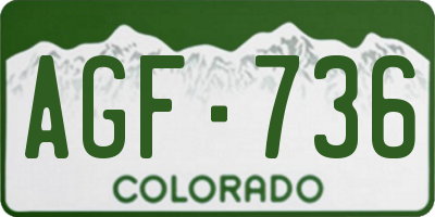CO license plate AGF736