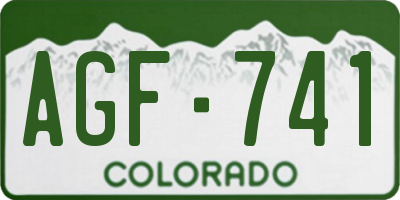 CO license plate AGF741