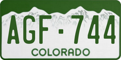 CO license plate AGF744