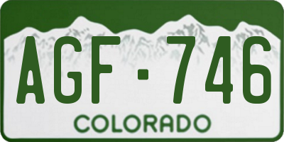CO license plate AGF746