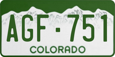 CO license plate AGF751