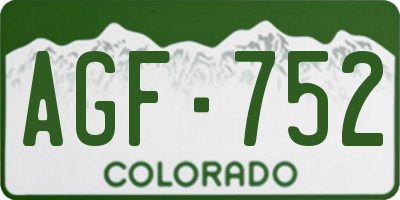 CO license plate AGF752