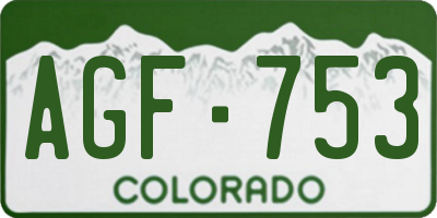 CO license plate AGF753