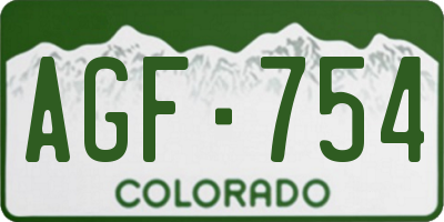 CO license plate AGF754