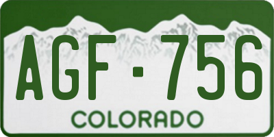 CO license plate AGF756