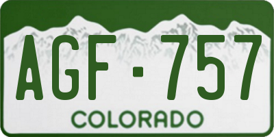 CO license plate AGF757