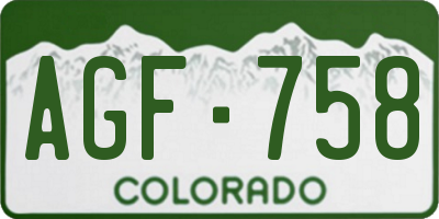 CO license plate AGF758