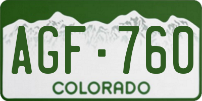 CO license plate AGF760