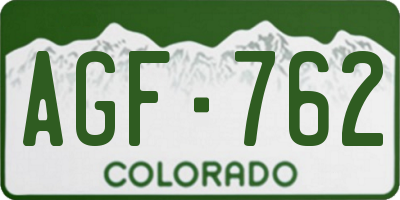 CO license plate AGF762