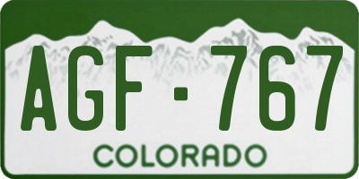 CO license plate AGF767