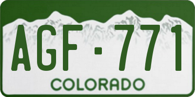 CO license plate AGF771
