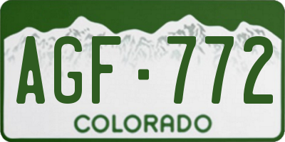 CO license plate AGF772