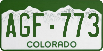 CO license plate AGF773