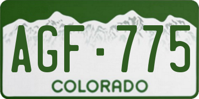 CO license plate AGF775