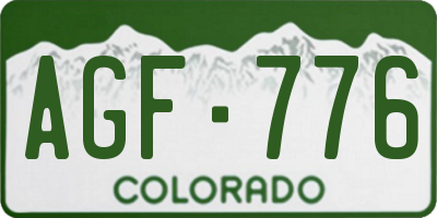 CO license plate AGF776