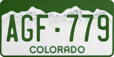 CO license plate AGF779