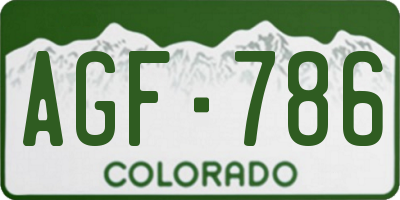 CO license plate AGF786