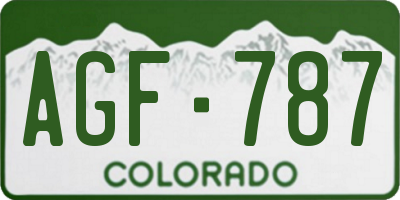 CO license plate AGF787
