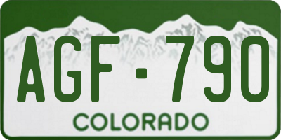 CO license plate AGF790