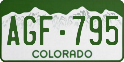 CO license plate AGF795