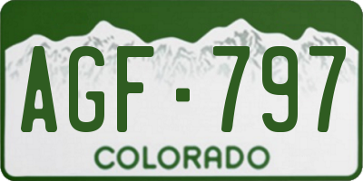 CO license plate AGF797