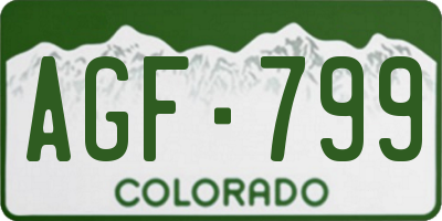 CO license plate AGF799