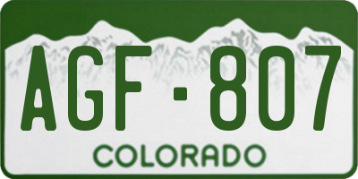 CO license plate AGF807