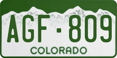 CO license plate AGF809