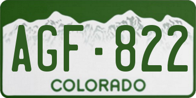 CO license plate AGF822