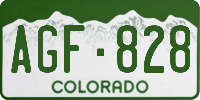 CO license plate AGF828