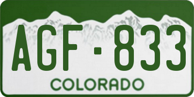 CO license plate AGF833