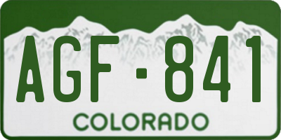 CO license plate AGF841