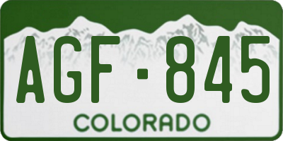 CO license plate AGF845