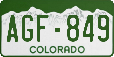 CO license plate AGF849
