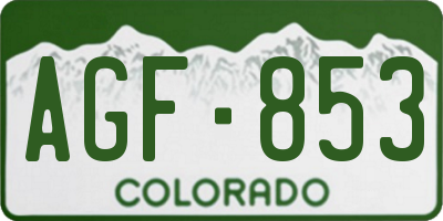 CO license plate AGF853